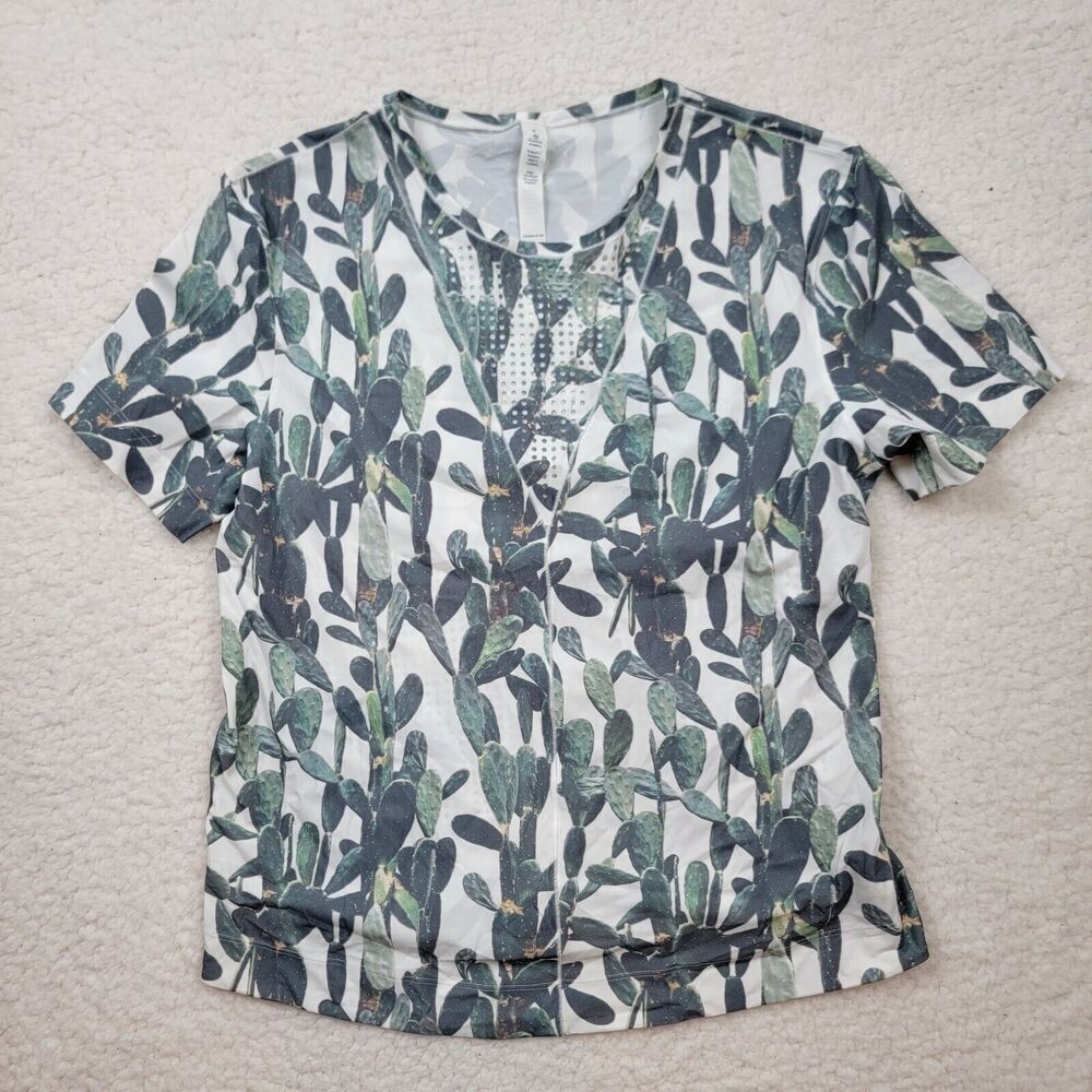 EUC Lululemon Cactus Perfectly Perfed Tee Athletic Workout Shirt Size 4